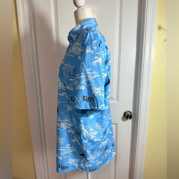 REYN SPOONER Tampa Bay Rays Scenic button-up shirt from, Men’s size medium NEW - Picture 5 of 9